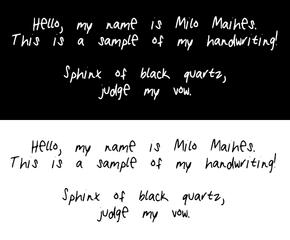 handwriting sample